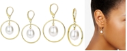 Macy's Cultured Freshwater Pearl (11mm) Orbital Drop Earrings in 14k Gold